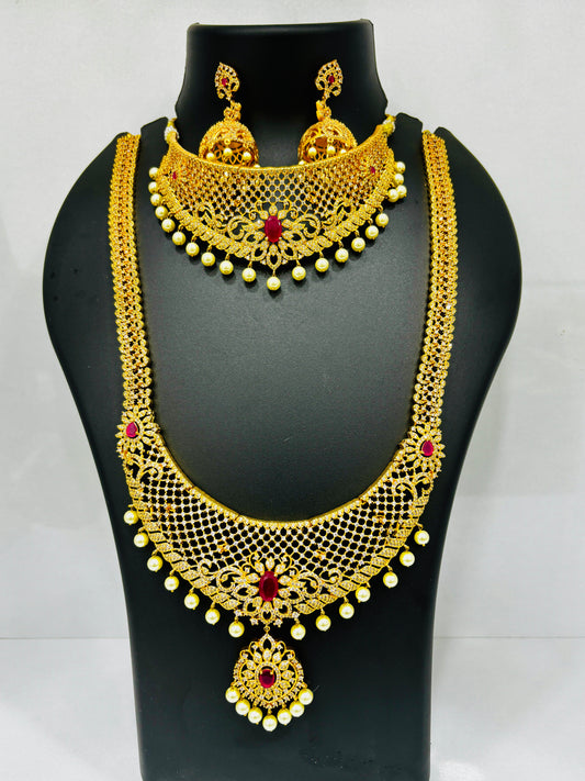 Bridal Set AD Gold ( Rental )